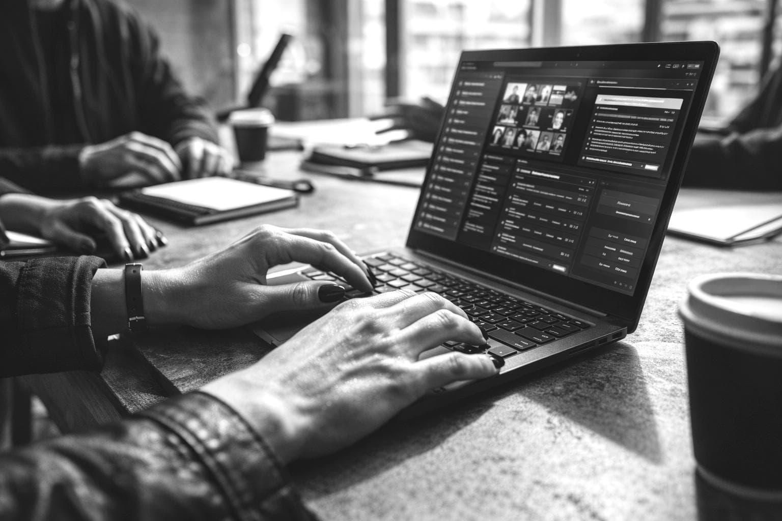 Person working on laptop